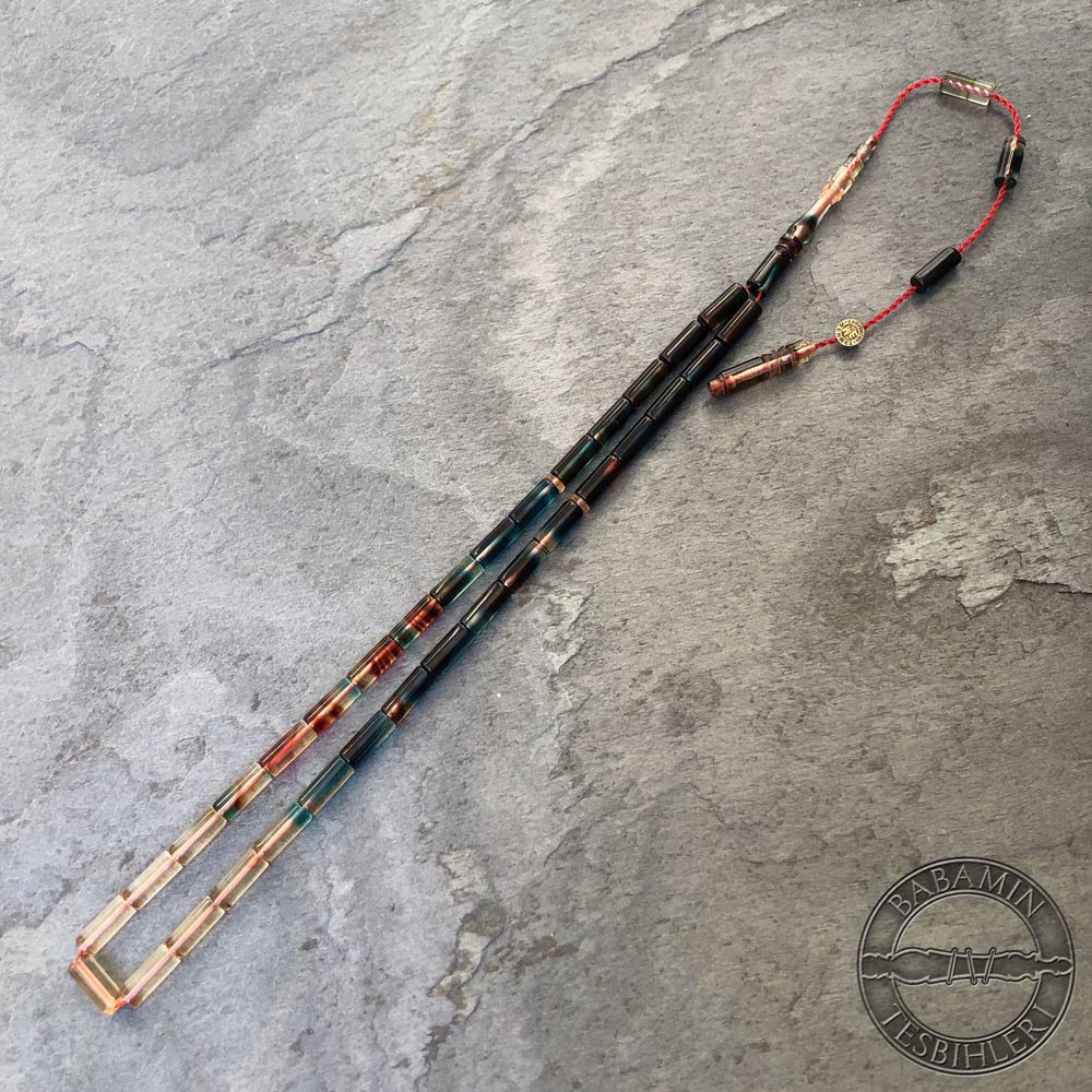 Renkli süzme dizim 4x10mm, Kesme model tesbih