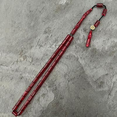 4x7mm Şeffaf Kırmızı Kesme Model Tesbih