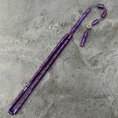 4x7mm Şeffaf Mor Kesme Model Tesbih