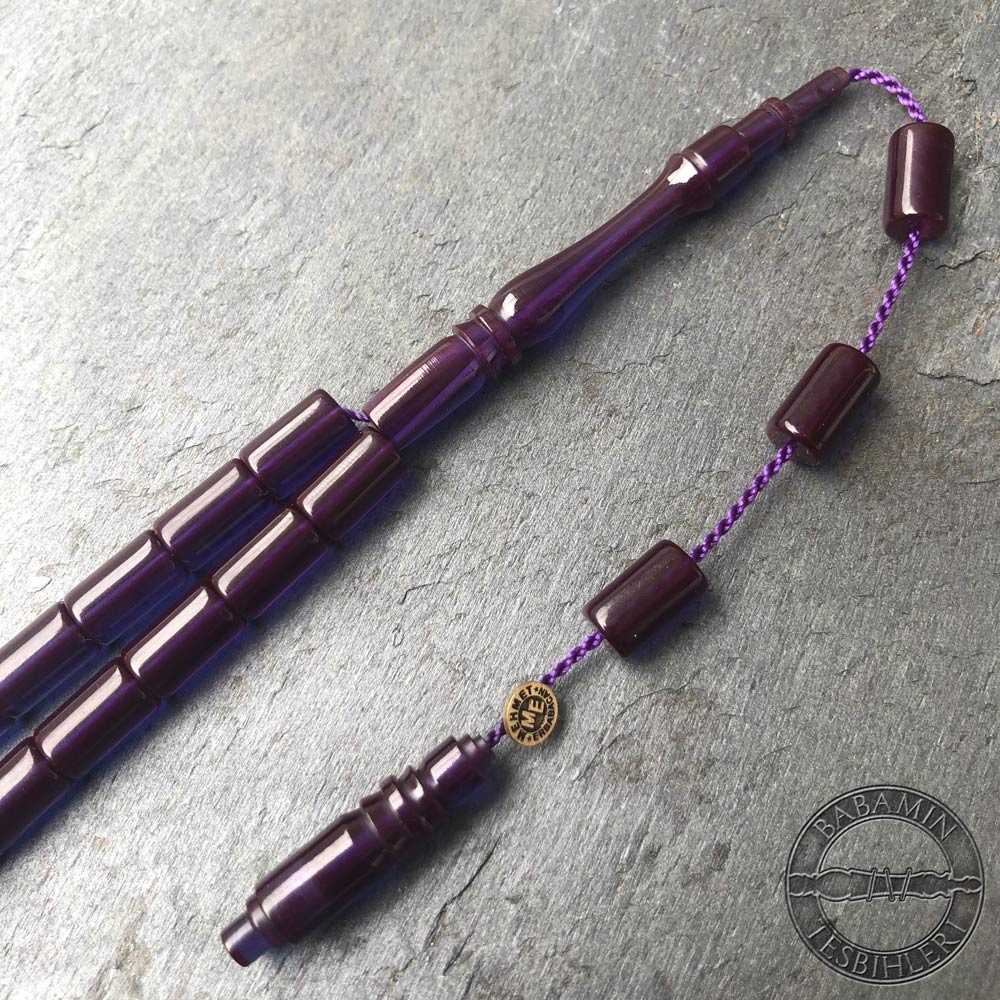5,5×9,5mm Mor kesme model sıkma kehribar tesbih