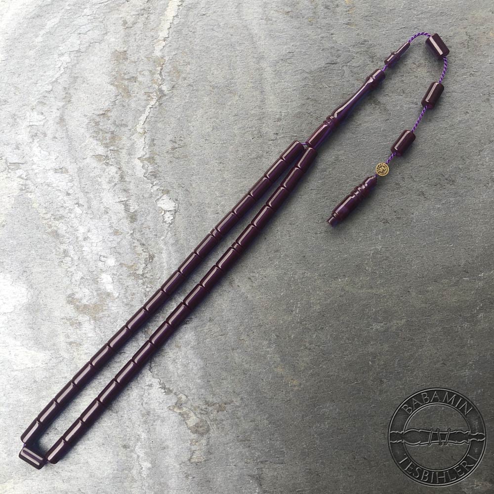 5,5×9,5mm Mor kesme model sıkma kehribar tesbih