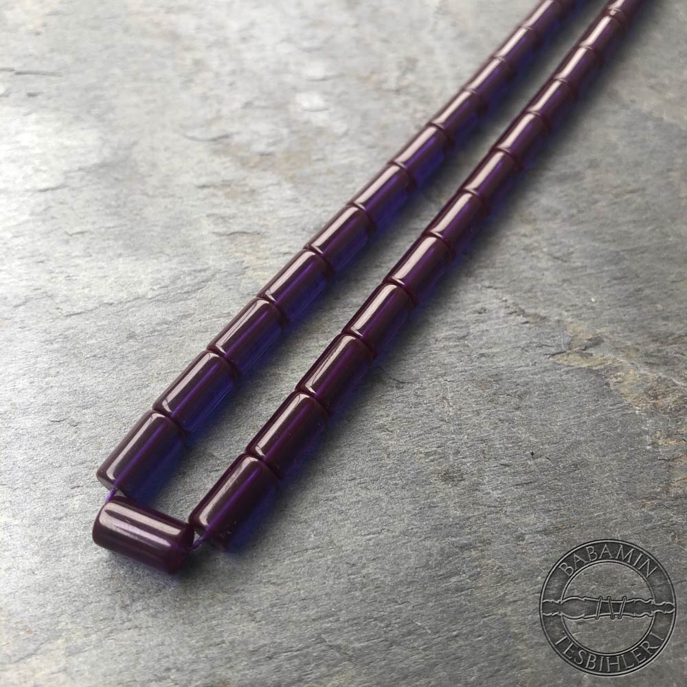 5,5×9,5mm Mor kesme model sıkma kehribar tesbih