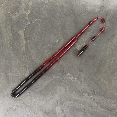 6,5×10,5mm Kırmızı Siyah Süzme Dizim Kesme Model Tesbih