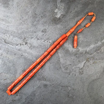 6,5×10,5mm Turuncu Hareli Kesme Model Tesbih