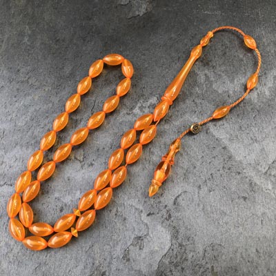 6x12mm Buğulu Turuncu Beyzi Model Tesbih