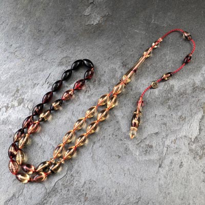 6x12mm Alacalı Süzme Dizim Beyzi Model Tesbih