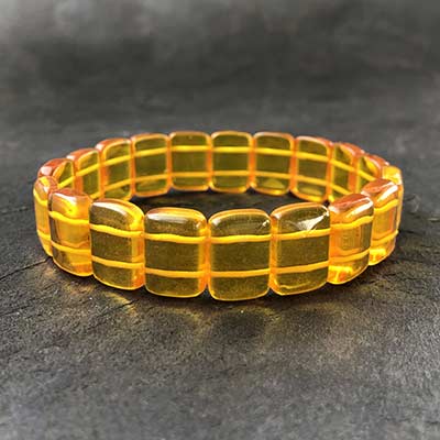 Sıkma Kehribar Şeffaf Sarı Rolex Model Bileklik