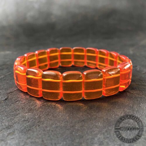 Sıkma Kehribar Şeffaf Turuncu Rolex Model Bileklik