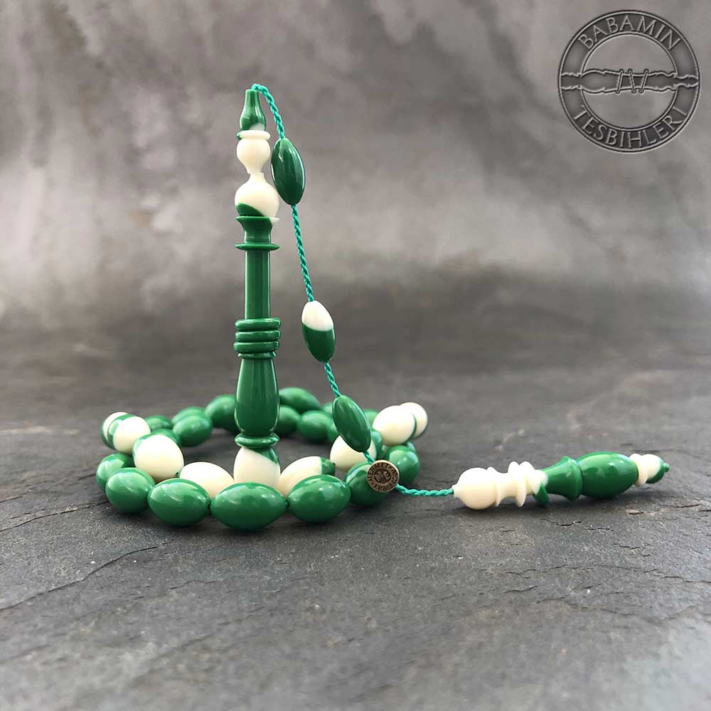 yeşil halkalı imameli bilardo topu tesbih