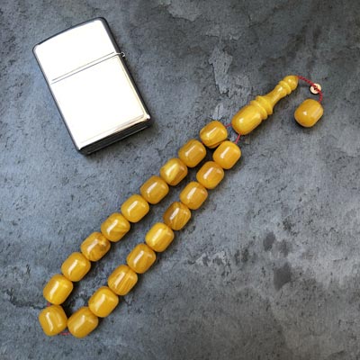 11x13mm Sarı Hareli Kapsül Maskot Model Tesbih