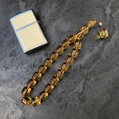 11x13mm Şeffaf Sarı Kapsül Maskot Model Tesbih
