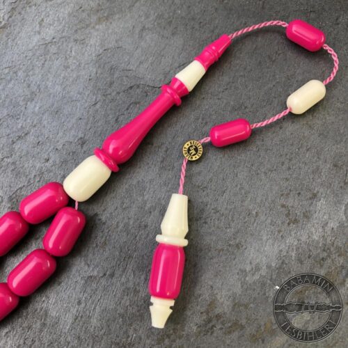 7×11,5mm Kombinli Pembe Bowling Topu Katalin Tesbih