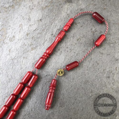 4x9mm Bordo Eski Istaka Katalin Obje Tesbih