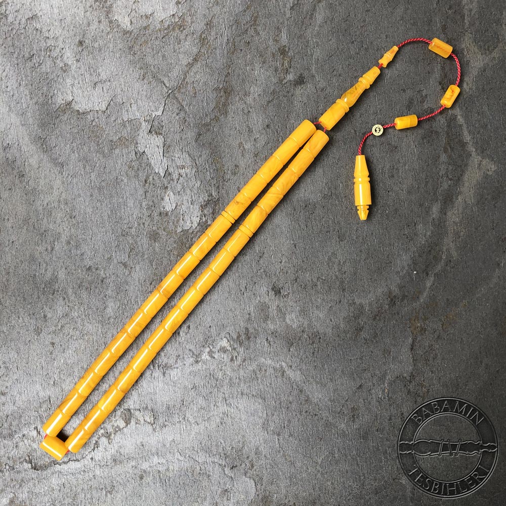 7x11mm sarı hareli kesme model tesbih