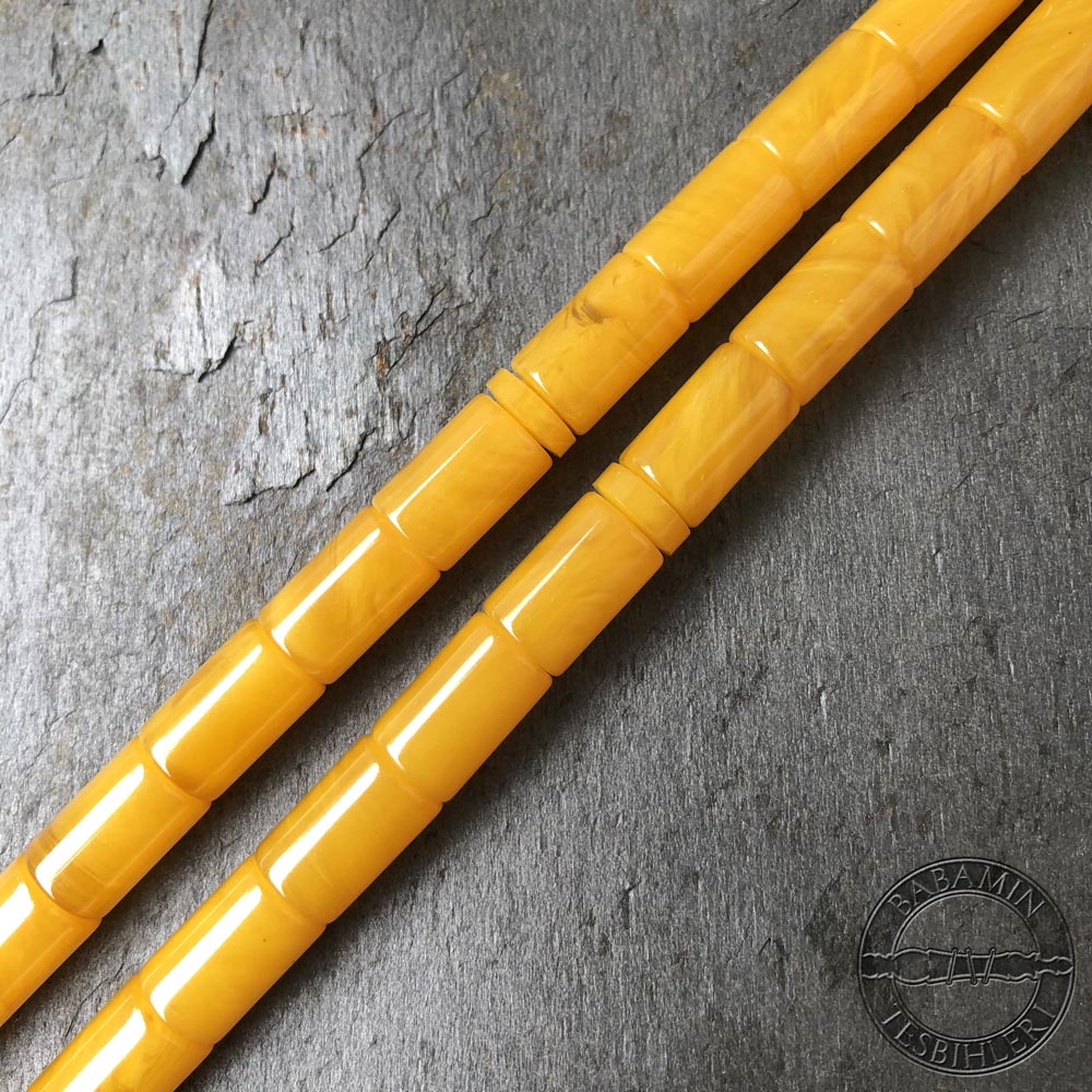 7x11mm sarı hareli kesme model tesbih taneleri