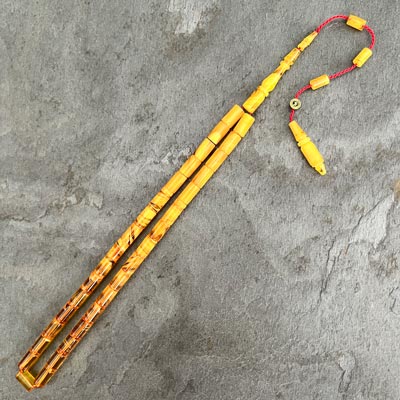 5,5×9,5mm Sarı Hareli Süzme Dizim Kesme Model Tesbih