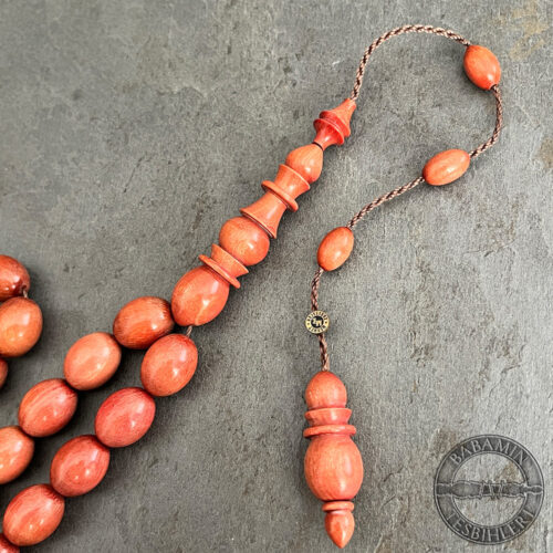 11x14mm İri Taneli Pembe Fildişi Ağacı Tesbih
