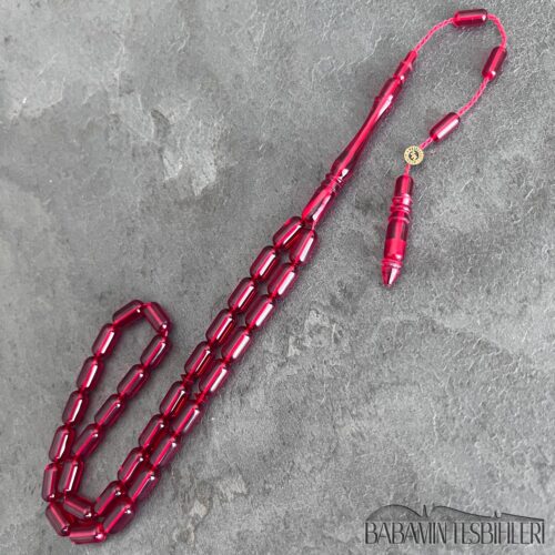 5,5x11mm Kırmızı Kapsül Model Ateş Kehribar Tesbih