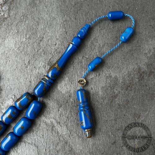 7x11mm Yaldızlı Koyu Mavi Kapsül Model Arizona Katalin Tesbih