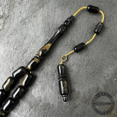 7x11mm Yaldızlı Siyah Kapsül Model Arizona Katalin Tesbih