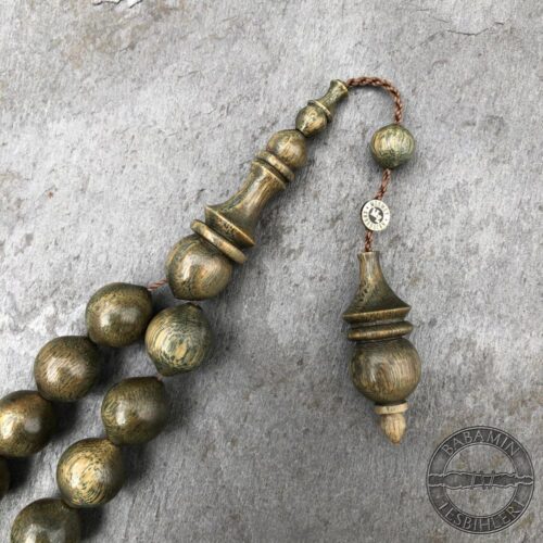 11x12mm Yeşil Pelesenk Ağacı Tesbih – Uçlu Küre Maskot (Efe) Model