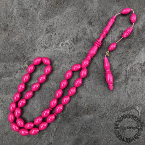 8x12mm Pembe Halkalı İmameli Beyzi Model Bowling Topu Katalin Tesbih
