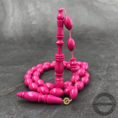 8x12mm Pembe Halkalı İmameli Beyzi Model Bowling Topu Katalin Tesbih