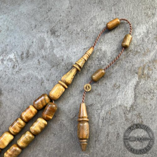 7×11,5mm Kapsül Model Desenli Yeşil Pelesenk Ağacı Tesbih
