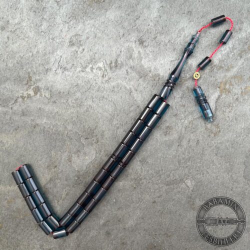 7x11mm Zümrüt Yeşili Sıkma Kehribar Kesme Model Tesbih