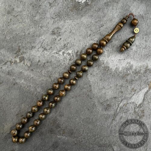 7x8mm Küçük Boy Uçlu Küre Model Yeşil Pelesenk Ağacı Tesbih