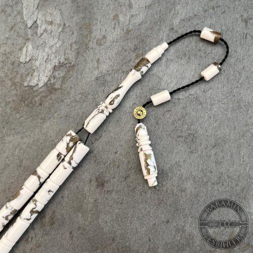 5,5×9,5mm Yaldızlı Beyaz Kesme Model Arizona Katalin Tesbih