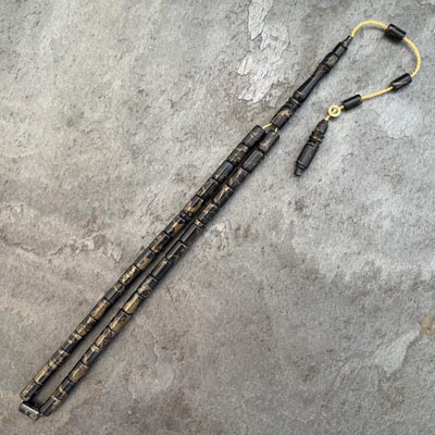 5,5×9,5mm Yaldızlı Siyah Kesme Model Arizona Katalin Tesbih