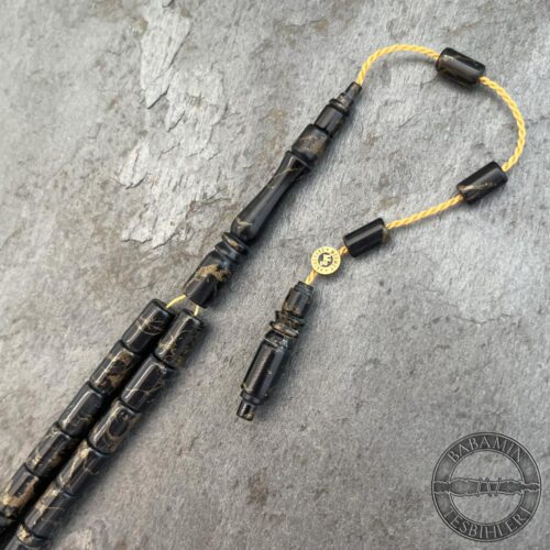5,5×9,5mm Yaldızlı Siyah Kesme Model Arizona Katalin Tesbih