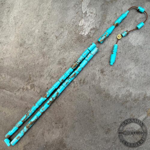 5,5×9,5mm Yaldızlı Firuze Renk Kesme Model Arizona Katalin Tesbih