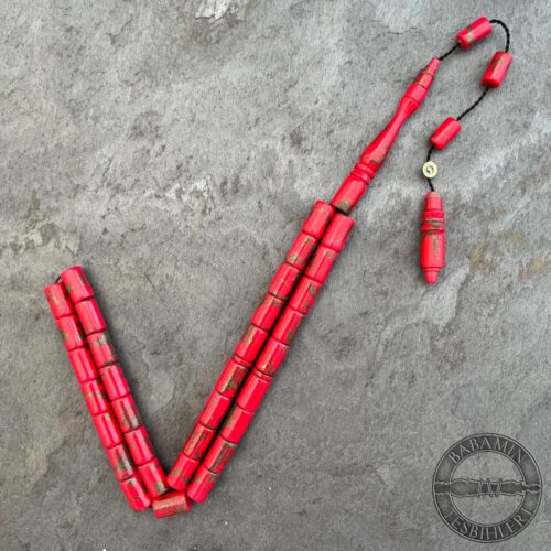7x11mm Yaldızlı Kırmızı Kesme Model Arizona Katalin Tesbih