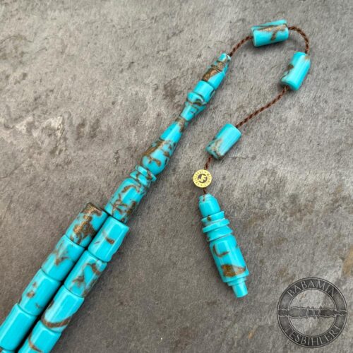 7x11mm Yaldızlı Firuze Renk Kesme Model Arizona Katalin Tesbih