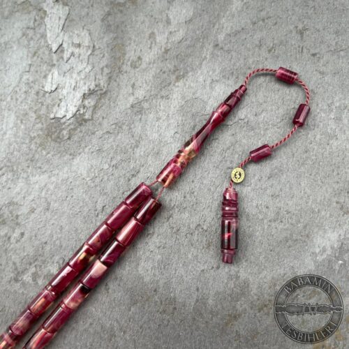 5,5×9,5mm Mor Hareli Kesme Model Tesbih