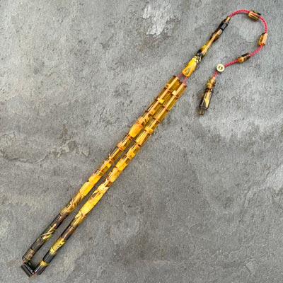 5,5×9,5mm Sarı Siyah Süzme Dizim Kesme Model Tesbih