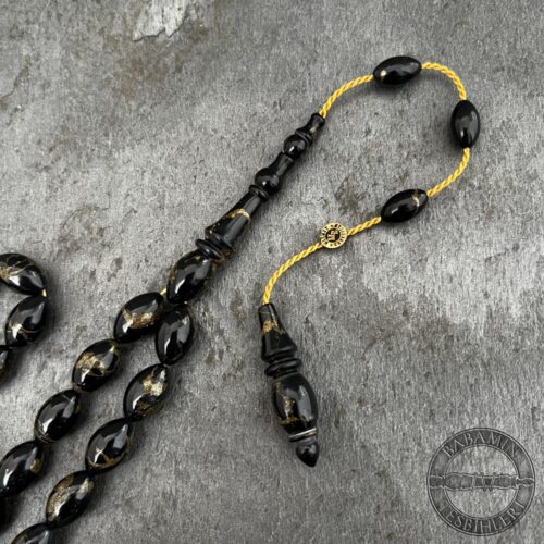 7x11mm Yaldızlı Siyah Beyzi Model Arizona Katalin Tesbih