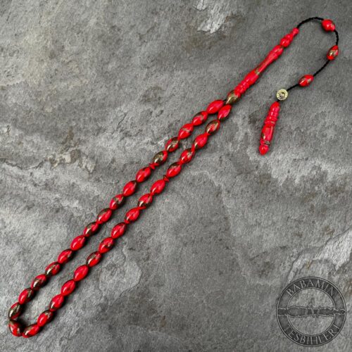 5,3x9mm Yaldızlı Kırmızı Beyzi Model Arizona Katalin Tesbih