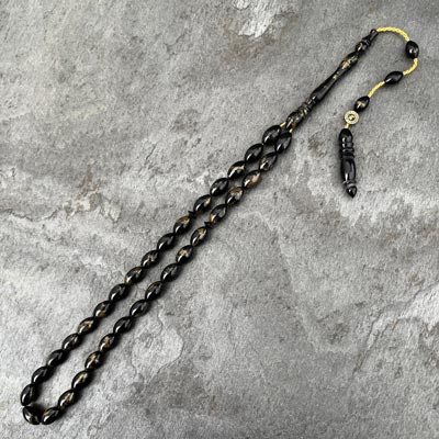 5,3x9mm Yaldızlı Siyah Beyzi Model Arizona Katalin Tesbih