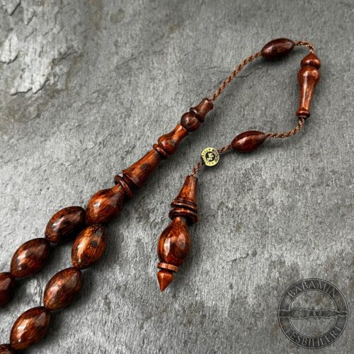 8x12mm Halkalı İmame ve Hitame İşçilikli Yılan Ağacı Tesbih