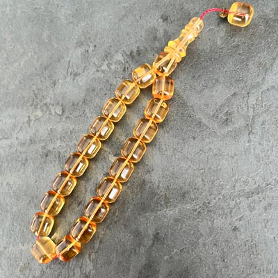 11x13mm Şeffaf Sarı Kapsül Maskot Model Tesbih