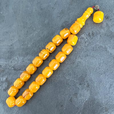 11x13mm Sarı Hareli Kapsül Maskot Model Tesbih