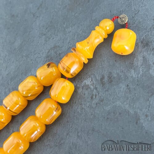 11x13mm Sarı Hareli Kapsül Maskot Model Tesbih