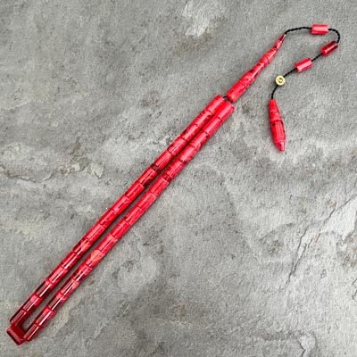 5,5×9,5mm Nar Çiçeği Rengi Süzme Dizim Kesme Model Tesbih