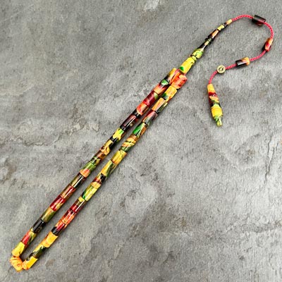 5,5×9,5mm Karışık Renkli Kesme Model Tesbih
