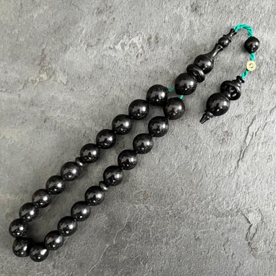 11x12mm Abanoz Ağacı Tesbih – Havşa Delim ve Halka İşçilikli
