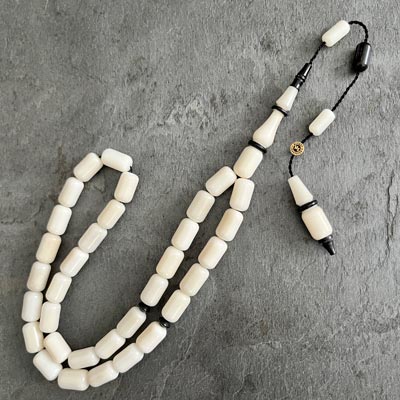 7x11mm Kapsül Model Abanoz Ağacı Ayrıntılı Narçıl Tesbih