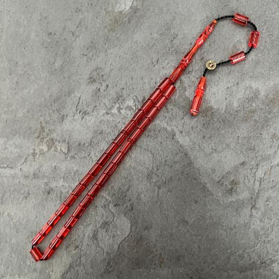 4x7mm Turuncu Zar Rengi Küçük Boy Kesme Model Tesbih